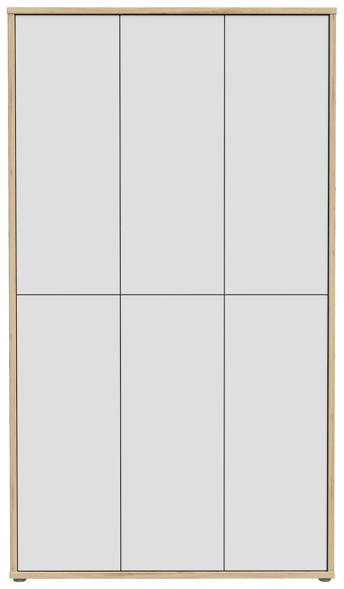 Skriňa na topánky, sivá/dub artisan, š: 109,2cm - sivá/svetlosivá, Modern, kompozitné drevo/plast (109,2/191,9/34,9cm)