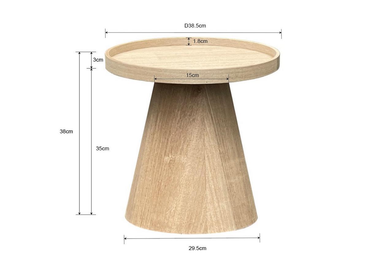 Odkládací stolek P: 38cm - přírodní barvy, Moderní, dřevo/kompozitní dřevo (38/38cm) - Premium Living