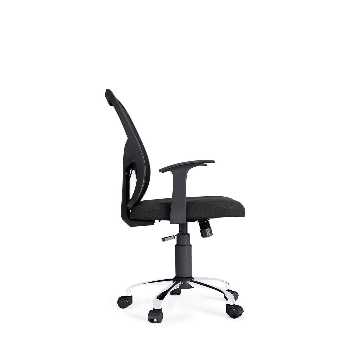 Drehstuhl Tampa Schwarz B: 62 cm - Silberfarben/Schwarz, Design, Kunststoff/Textil (62/109/62cm) - MID.YOU