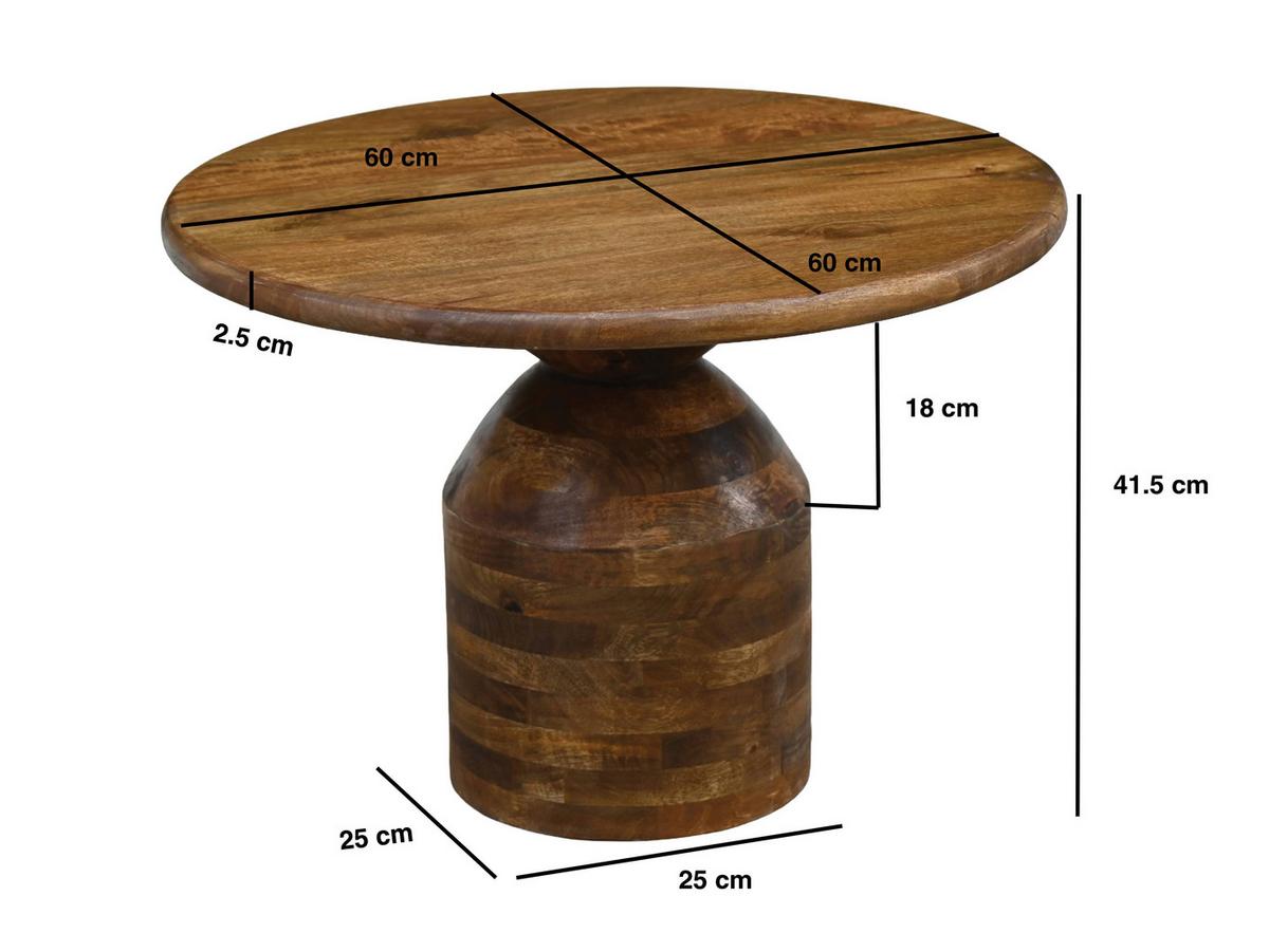 KONFERENČNÍ STOLEK MANGO MASIV - přírodní barvy, Design, dřevo (60/60/41,5cm) - Livetastic