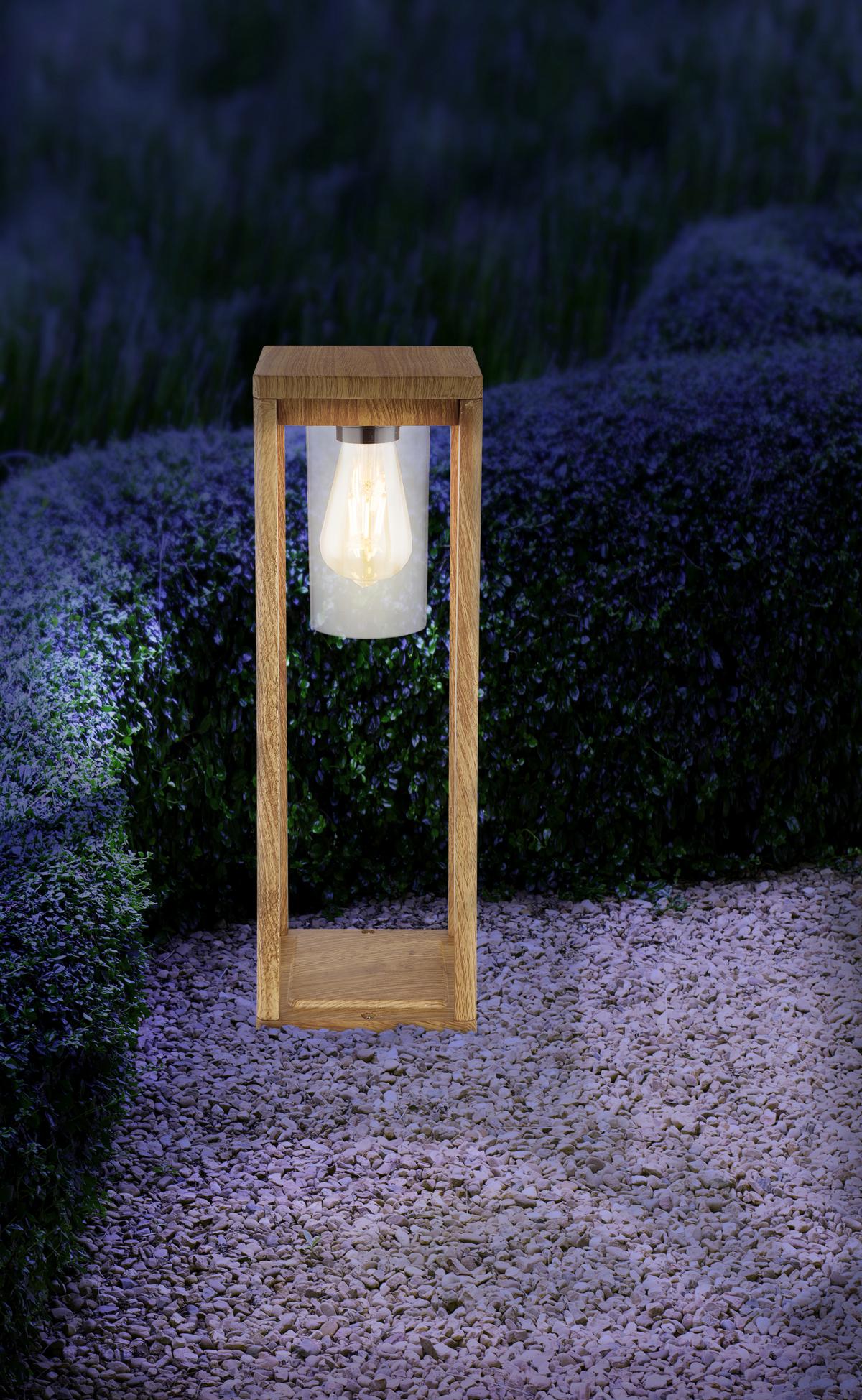 Außenleuchte Candela 15 Watt Aluminium - Klar/Naturfarben, Basics, Kunststoff/Metall (15/15/50cm) - Globo