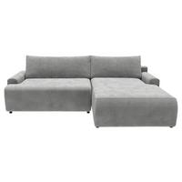 Eckschlafsofa Prag, Grau S: 253x167 cm - Schwarz/Grau, MODERN, Textil (253/167cm) - Trendmanufaktur