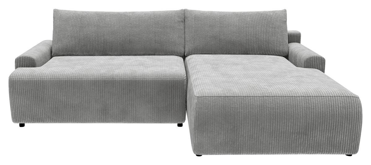 Eckschlafsofa Prag, Grau S: 253x167 cm - Schwarz/Grau, MODERN, Textil (253/167cm) - Trendmanufaktur