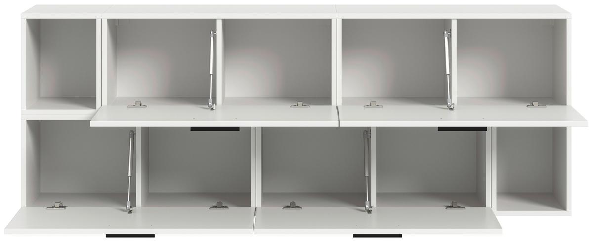 Wohnwand, The ONE 2, B: 176 cm Weiss - Schwarz/Weiß, Trend, Holzwerkstoff (176/97/34cm)