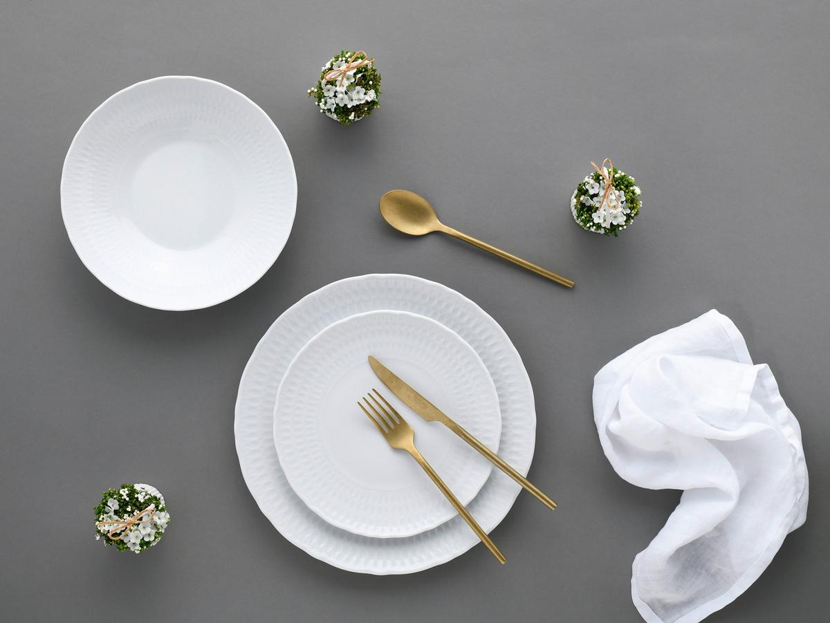Tafelservice Keramik 4 Personen Geschirr Set Weiß - Weiß, Trend, Keramik (36,5/36,5/34,5cm) - Creatable