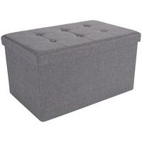 Sitztruhe Franz 2 Grau L: 70 Cm Gepolstert Mit Stauraum - Grau, MODERN, Holz/Textil (70/38/38cm)