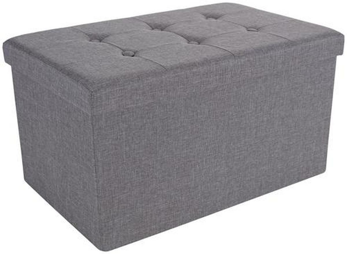Sitztruhe Franz 2 Grau L: 70 Cm Gepolstert Mit Stauraum - Grau, MODERN, Holz/Textil (70/38/38cm)
