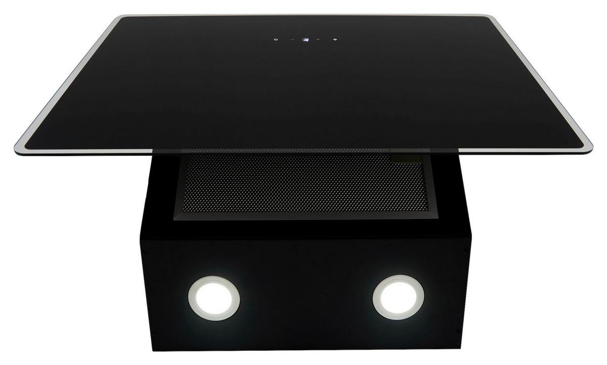 Dunstabzugshaube Respekta BxH 59,5x74,8-109 cm - Schwarz, Trend, Glas/Metall (59,5/74,8–109,5/38,5cm) - Respekta