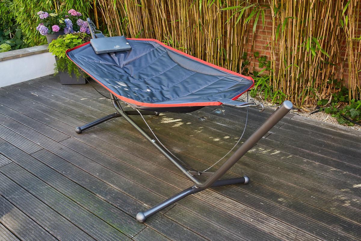 Hängematte L91048 - Dunkelgrau/Rot, KONVENTIONELL, Textil/Metall (105/104/305cm) - Siena Garden