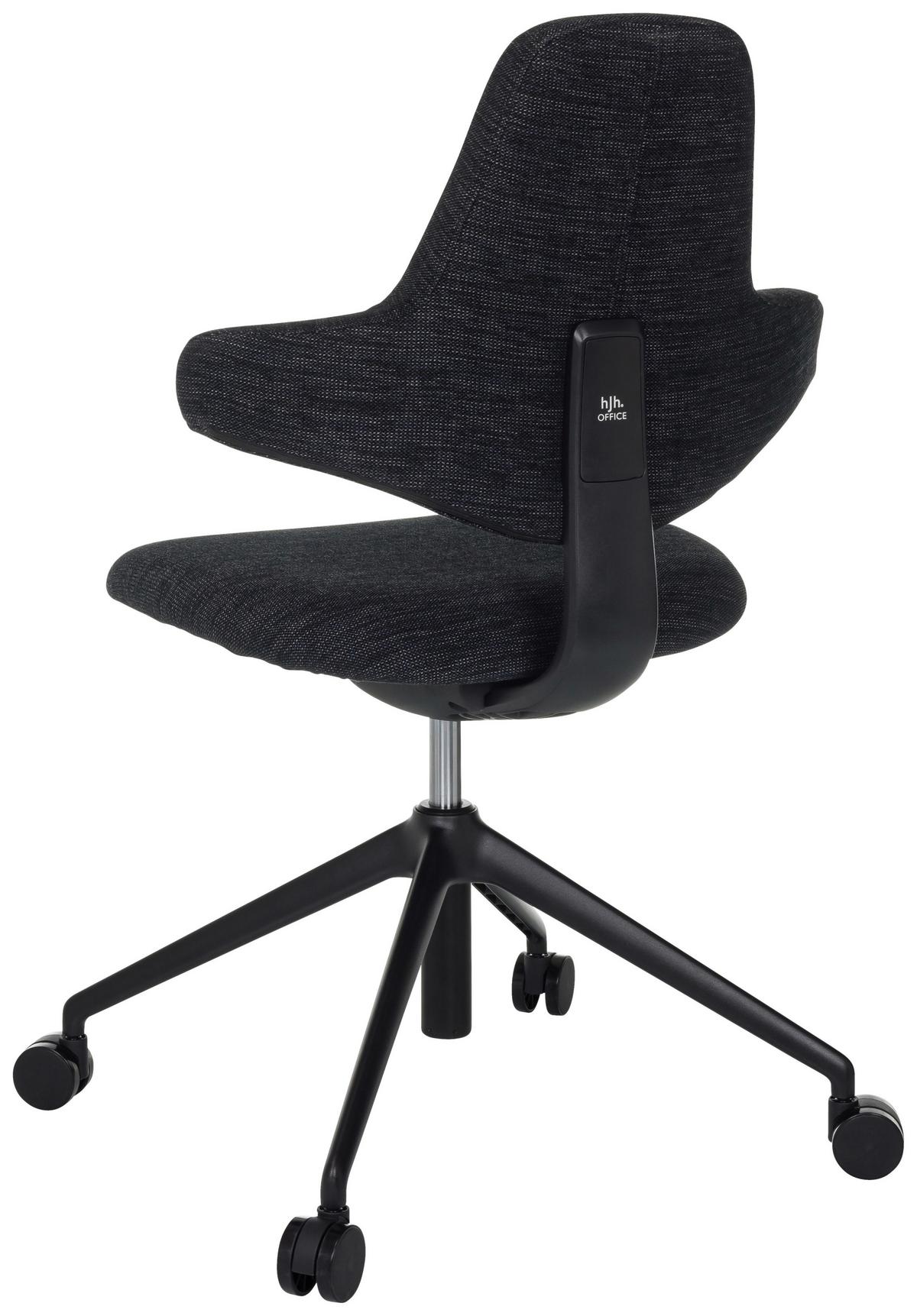 Drehstuhl Paliano Schwarz B: 58 cm - Schwarz, MODERN, Kunststoff/Textil (58/87 - 97/57cm) - MID.YOU