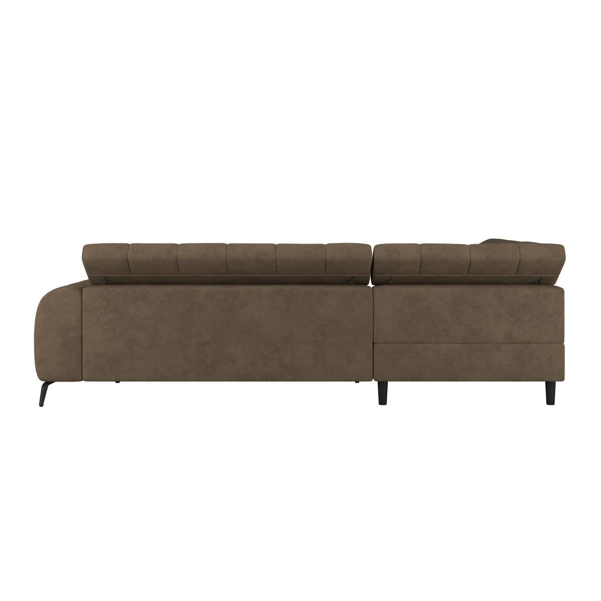 Ecksofa Volf links new braun, S: 203x261 cm - Schwarz/Braun, Trend, Kunststoff/Textil (203/261cm)