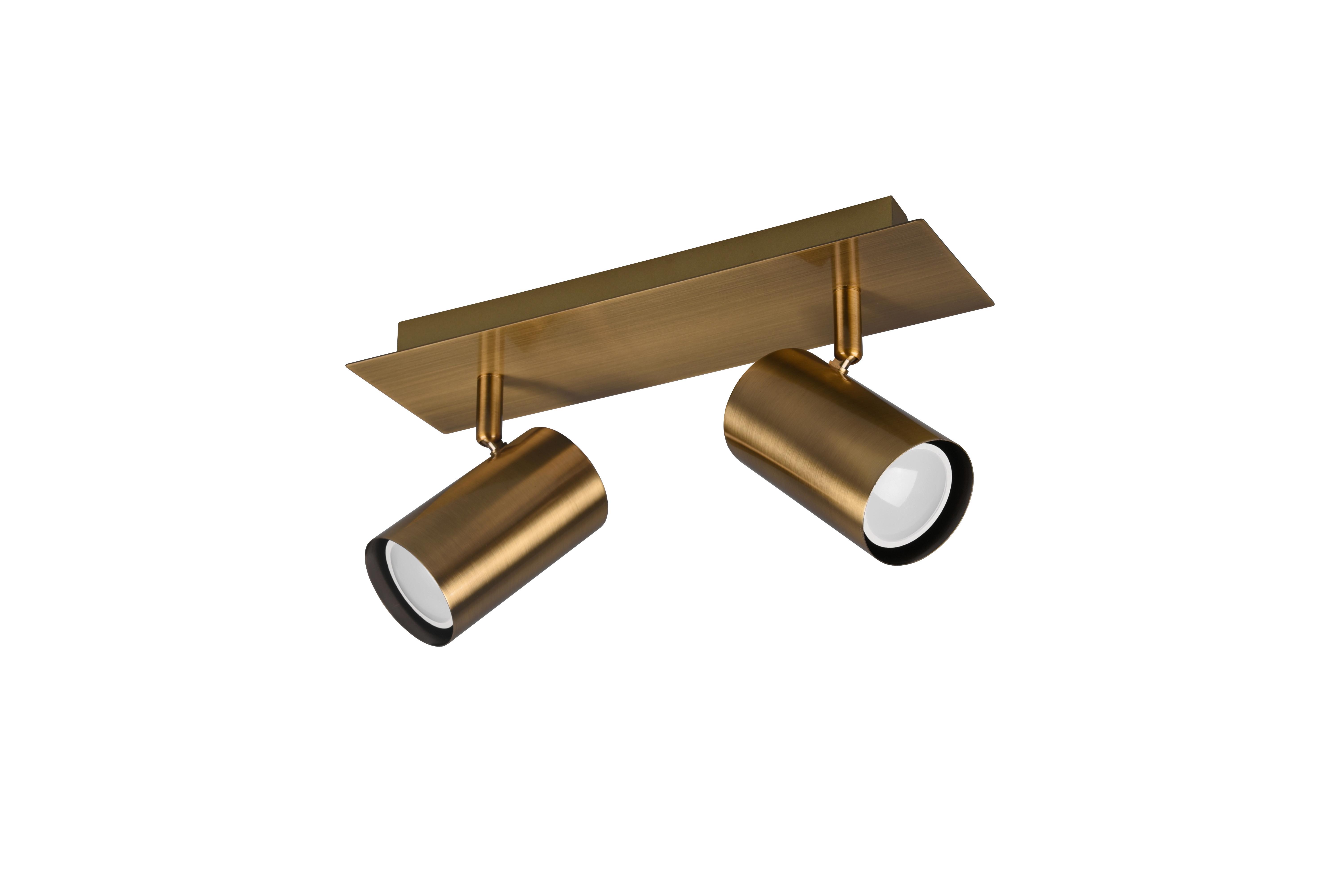 Strahler Spot Marley 2-Flammig verstellbar L: 30 cm - Messingfarben, Design, Metall (30,00/15,00/9,00cm) - Trio Leuchten