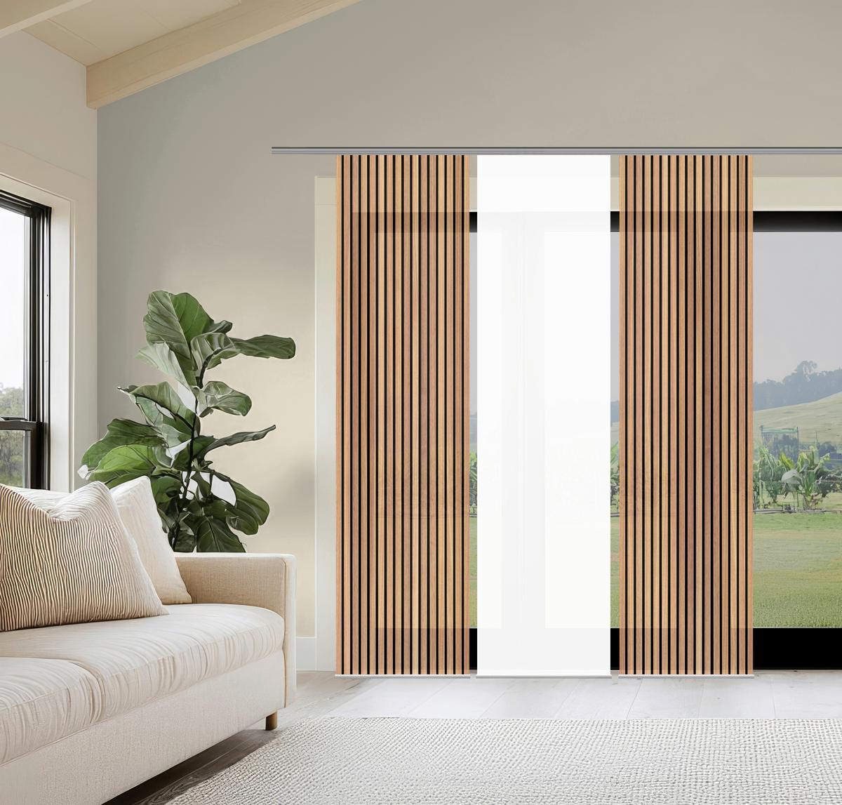 Flächenvorhang Panilo 3er Set - Braun, Trend, Textil (60/245cm)