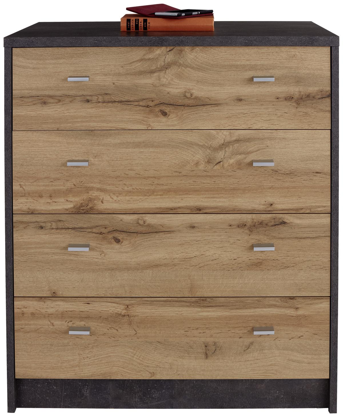 KOMODA 4-YOU YUK06 - sivá/farba duba, Modern, kompozitné drevo (74/85.4/44.3cm)