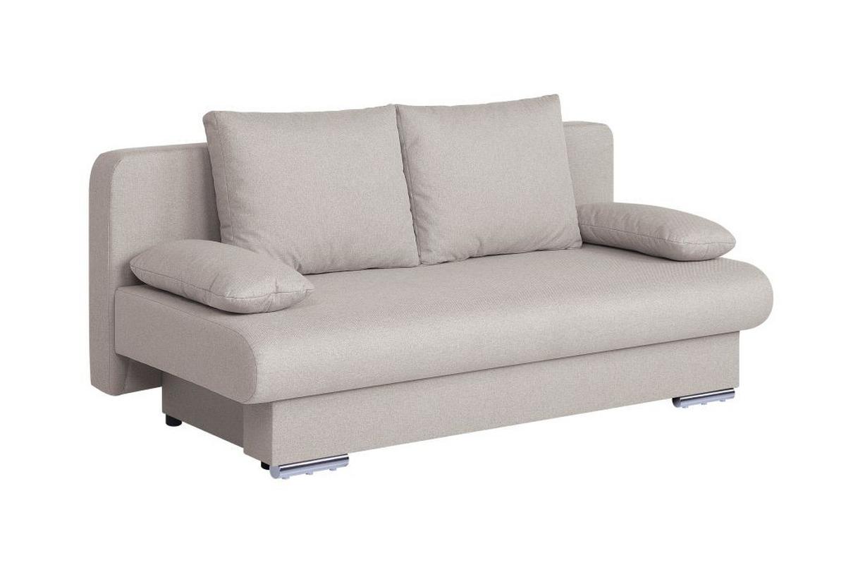 Rozkladacia pohovka BORA, béžová tkanina LUMOS - čierna/chrómová, Design, kompozitné drevo/textil (193/85/86cm) - P & B