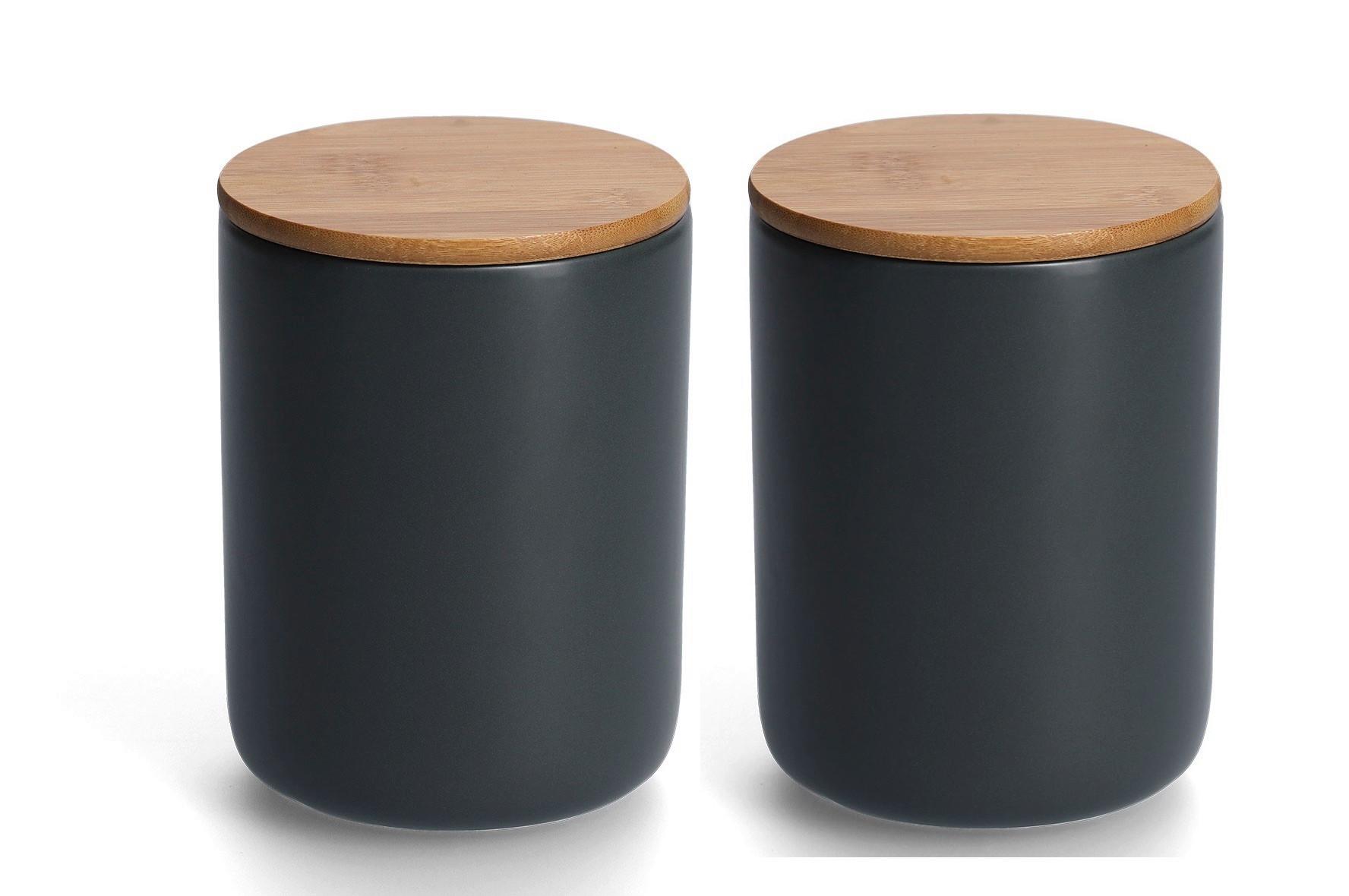 VORRATSDOSENSET Schwarz, ØxH: ca. 12x16 cm - Schwarz, Basics, Keramik (12/16cm) - Zeller Present