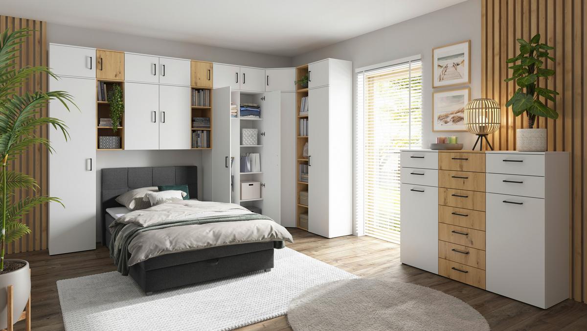 Komód Multistauraum - fehér, Modern, faalapú anyag (45/115/40cm) - Carryhome