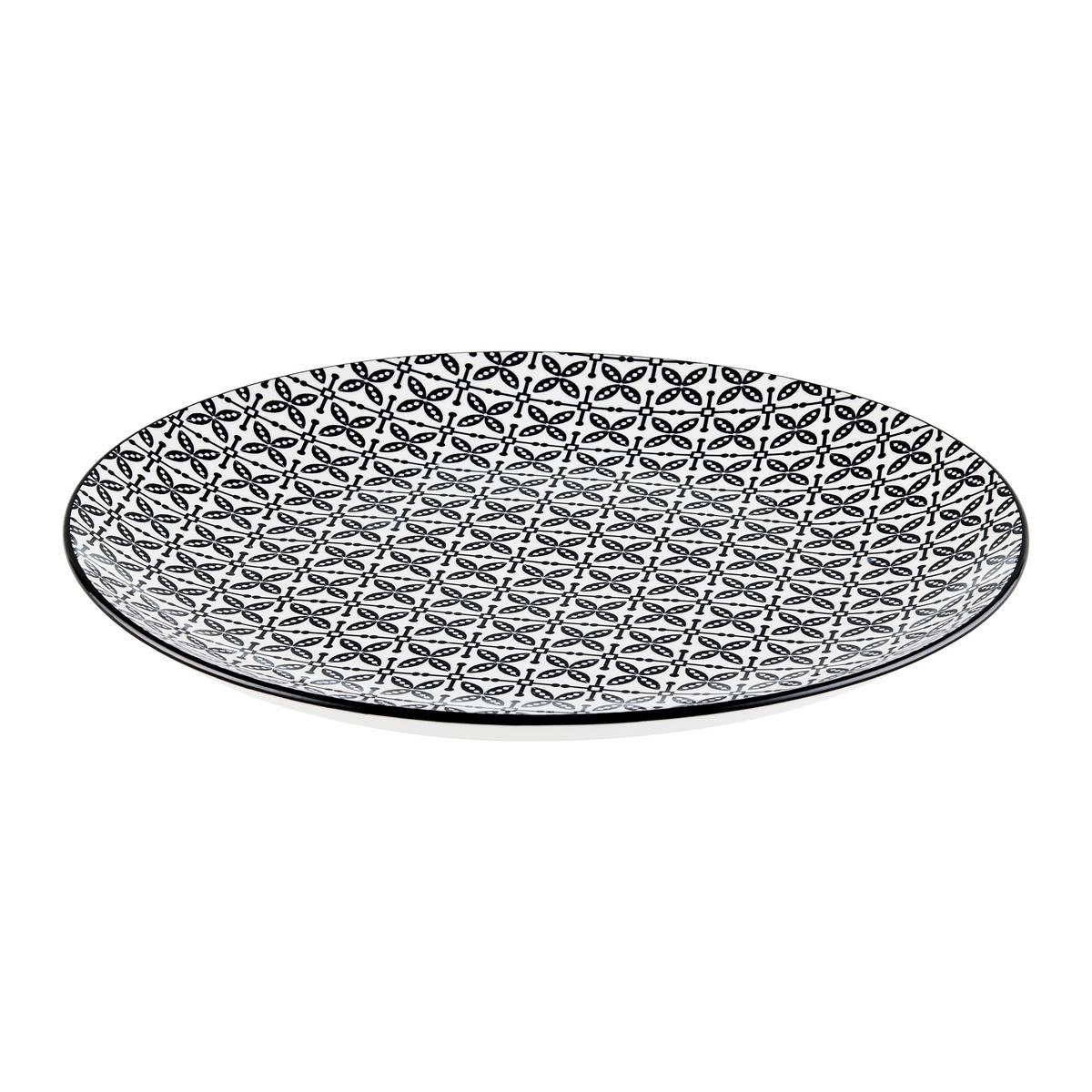 Plytký tanier SHIVA - čierna/biela, Lifestyle, keramika (27/2,5cm) - Mömax