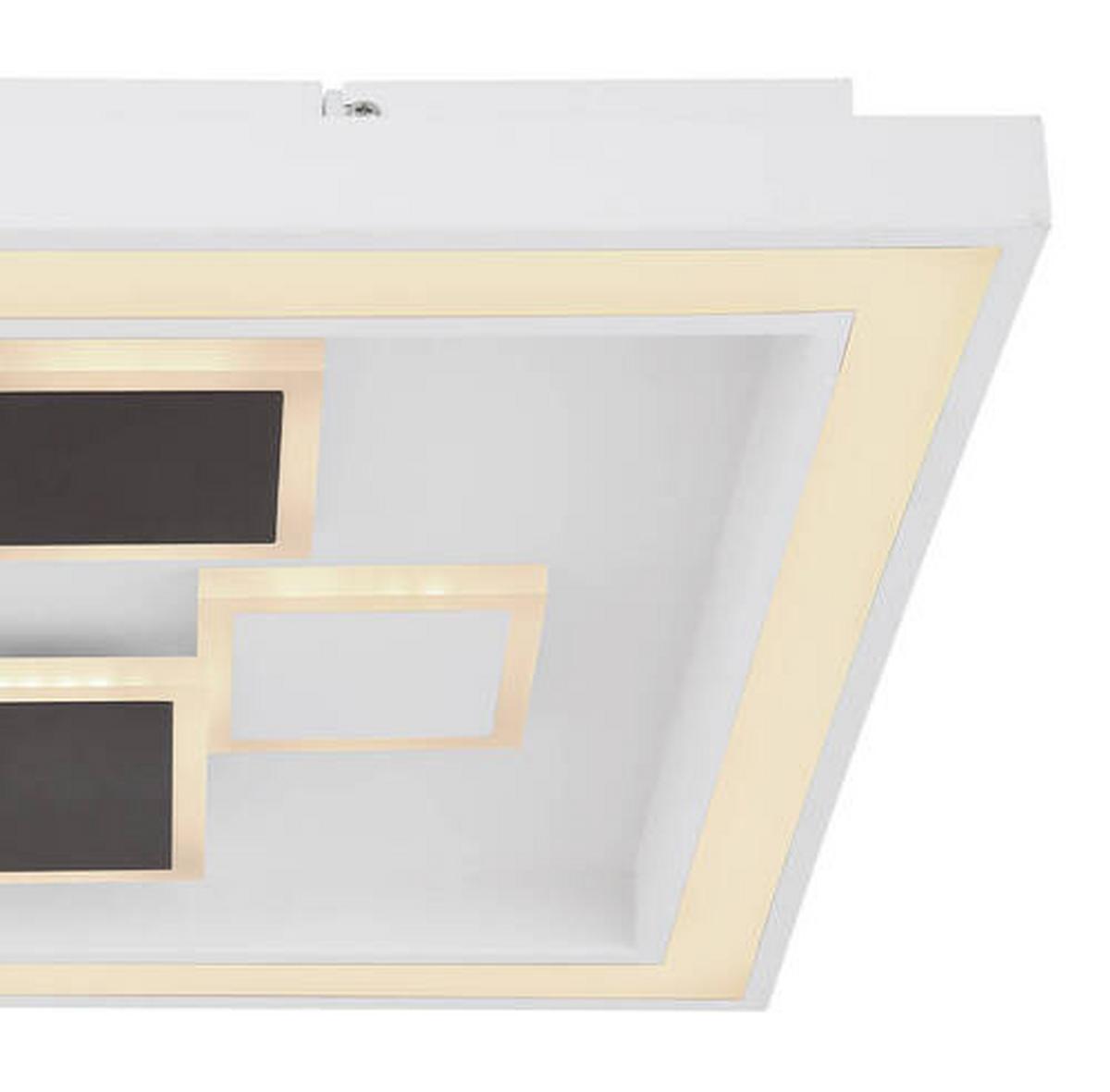 LED-Deckenleuchte 48405-50qsh - Anthrazit/Opal, Design, Kunststoff/Metall (48/48/7cm) - Globo