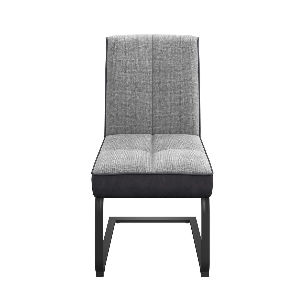 Schwingstuhl Pag - Hellgrau/Schwarz, KONVENTIONELL, Textil/Metall (49/91/60cm) - MID.YOU