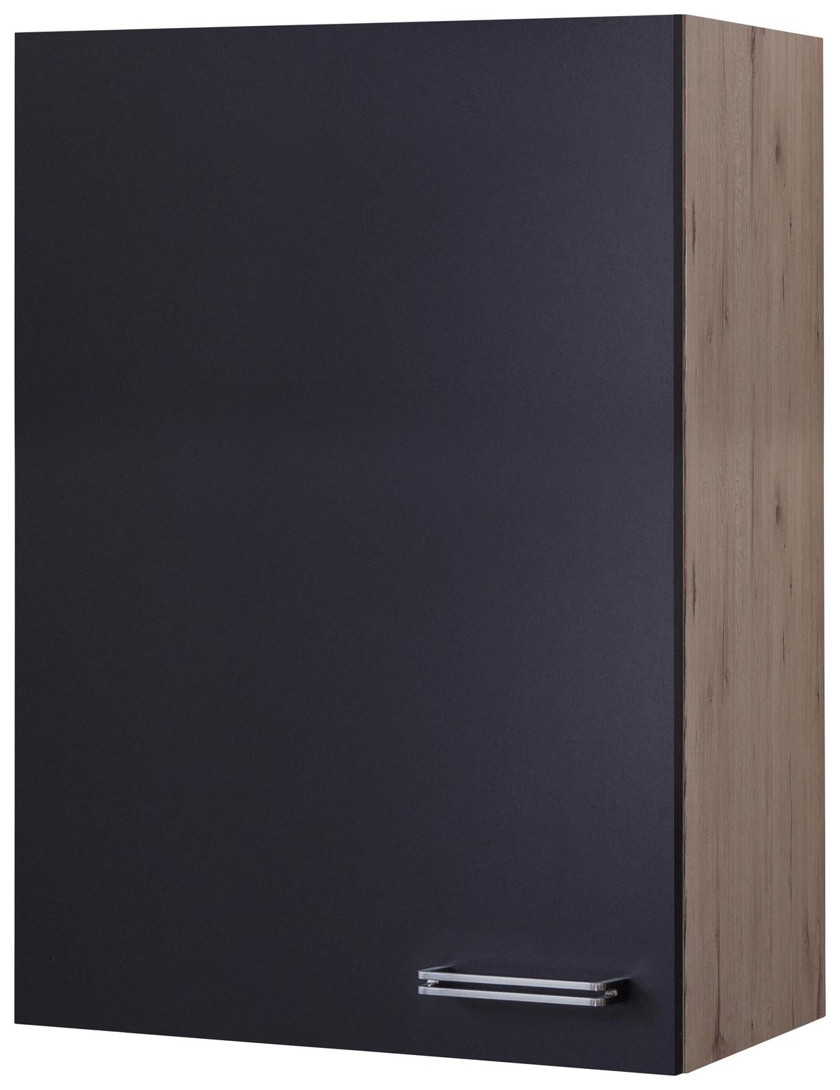 KUCHYŇSKÁ HORNÍ SKŘÍŇKA MILANO - barvy dubu/antracitová, Moderní, kov/kompozitní dřevo (60/89/32cm)