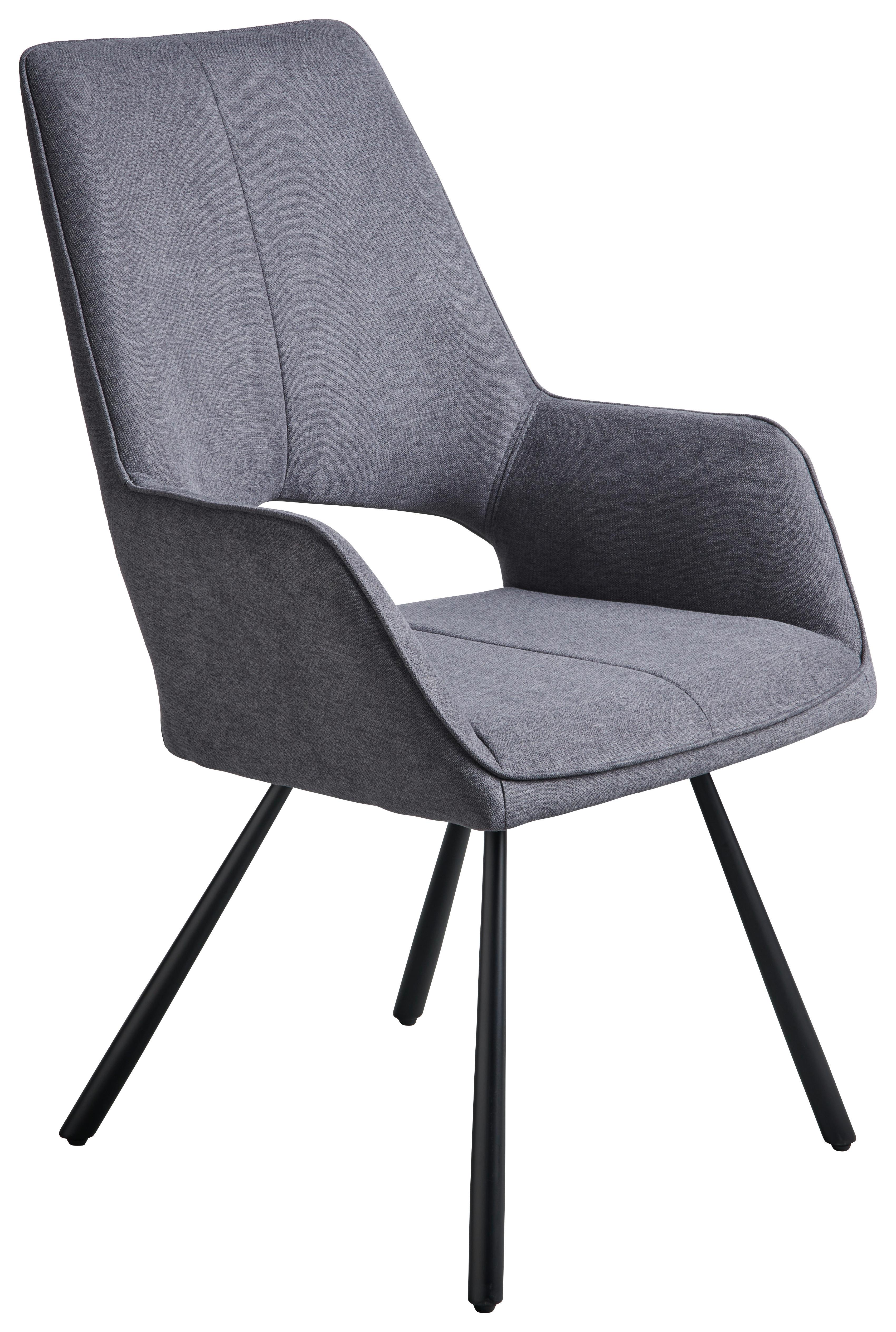 Čtyřnohá Židle Beatrice Ii - šedá/černá, Moderní, kov/textil (60/93/65cm)