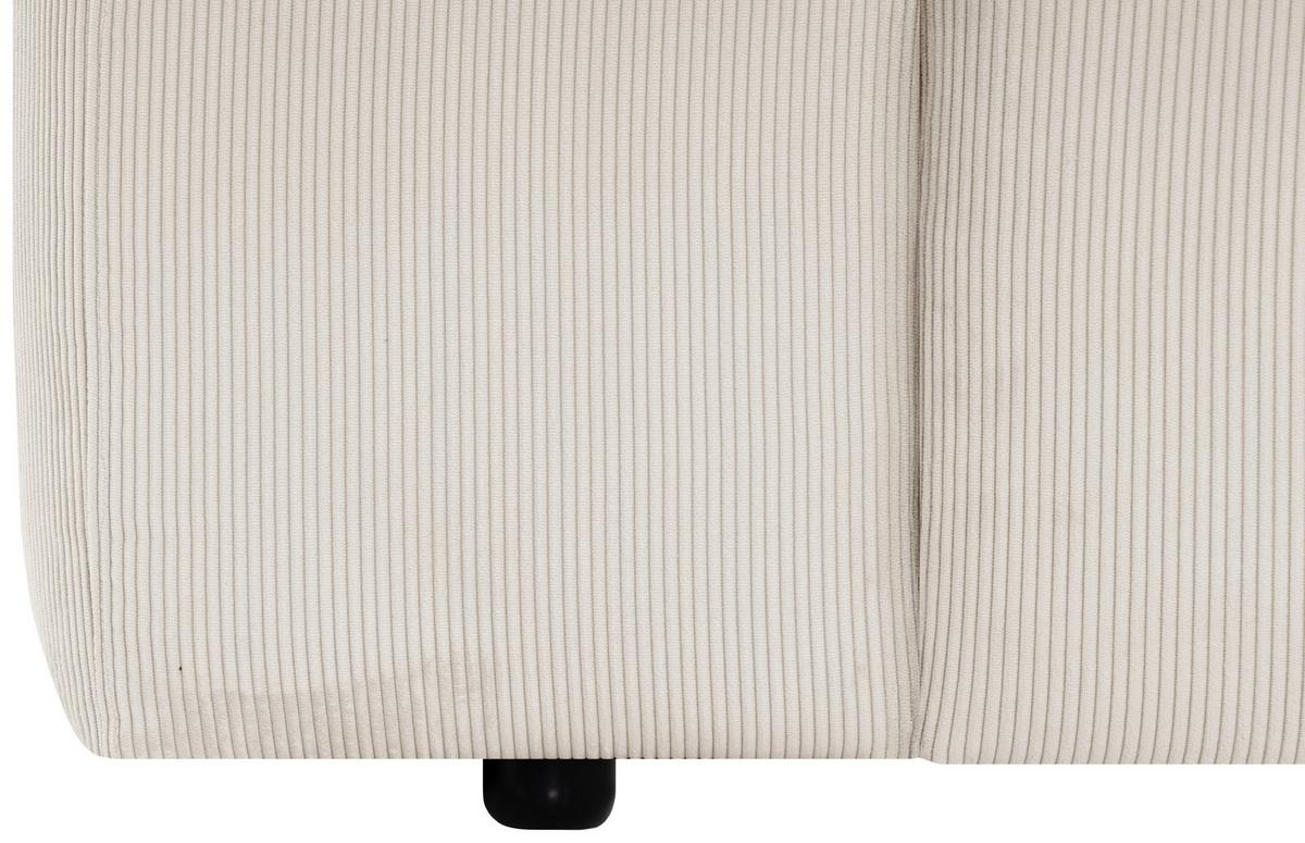 Ecksofa Hannah Creme 252x170 Cm - Creme/Schwarz, Design, Textil (252/170cm) - MID.YOU