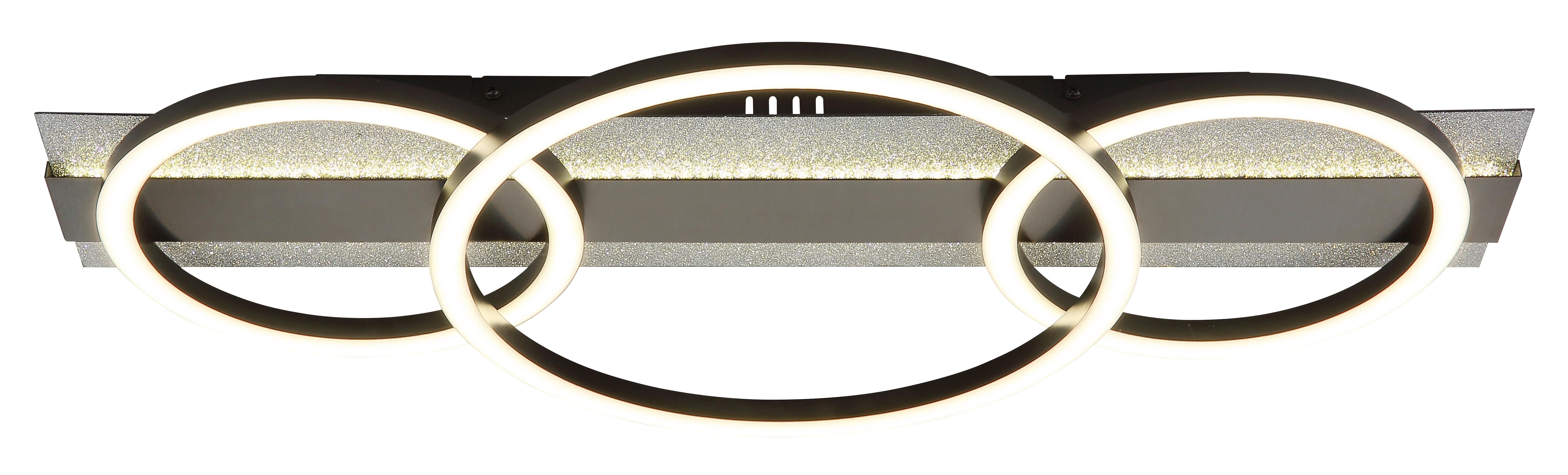 LED-DECKENLEUCHTE 4000K, 40W - Silberfarben/Schwarzchrom, Design, Kunststoff/Metall (62,2/30/8,8cm) - Globo