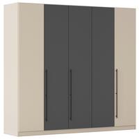 Kleiderschrank Safari B. 226 cm - Champagner/Grau, KONVENTIONELL, Holzwerkstoff (226/229/54cm)