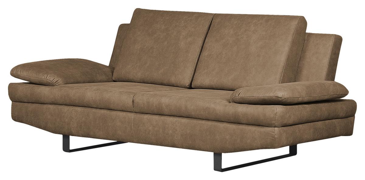 2-Stizer-Sofa Jovanna Schlammfarben B: 198 cm - Schlammfarben/Schwarz, Design, Textil (198/78/88cm) - MID.YOU