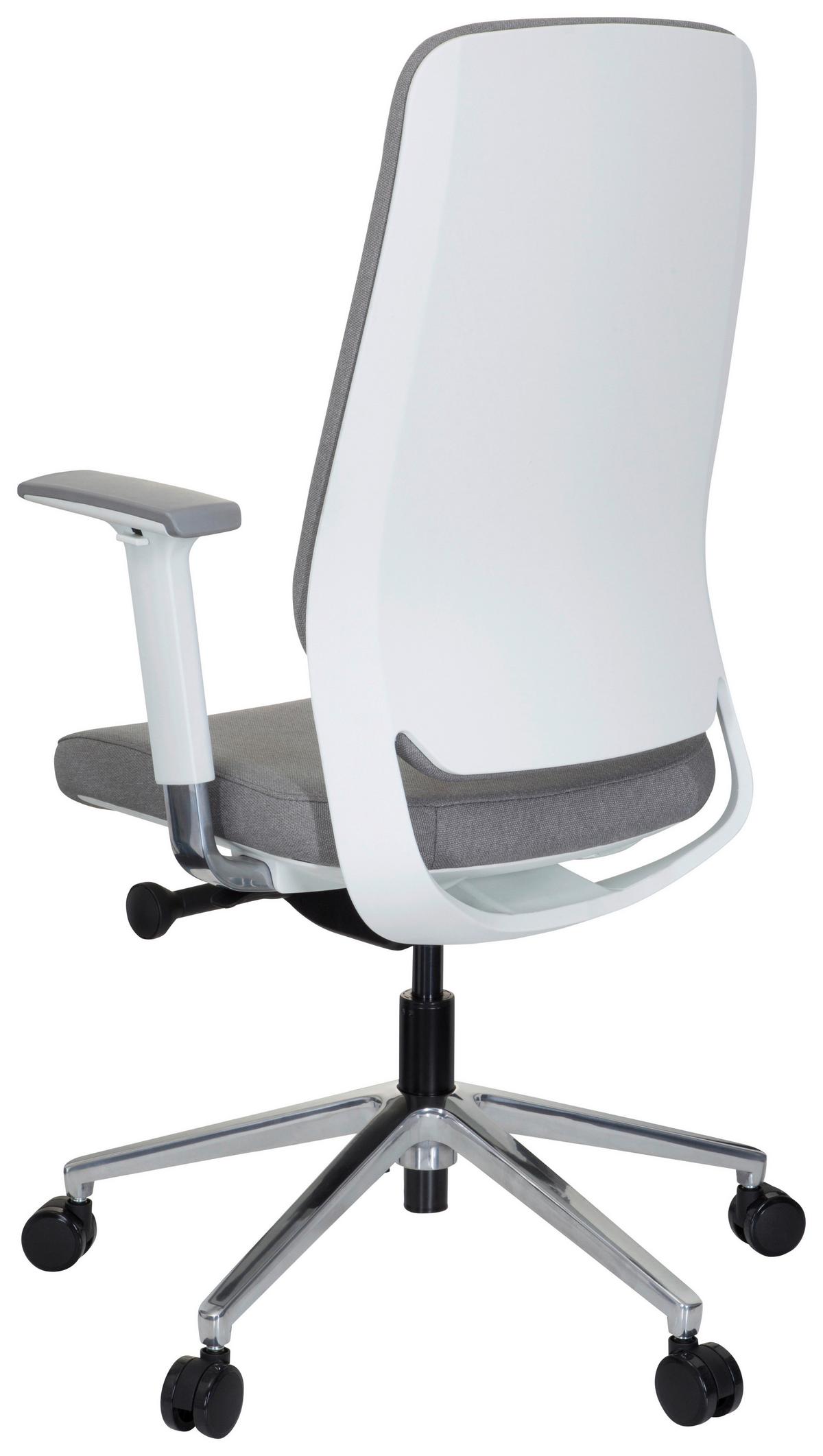 Drehstuhl Chiaro T4 White Armstützen Grau/weiß Bis 110kg - Weiß/Grau, MODERN, Kunststoff/Textil (56/131/67cm) - MID.YOU
