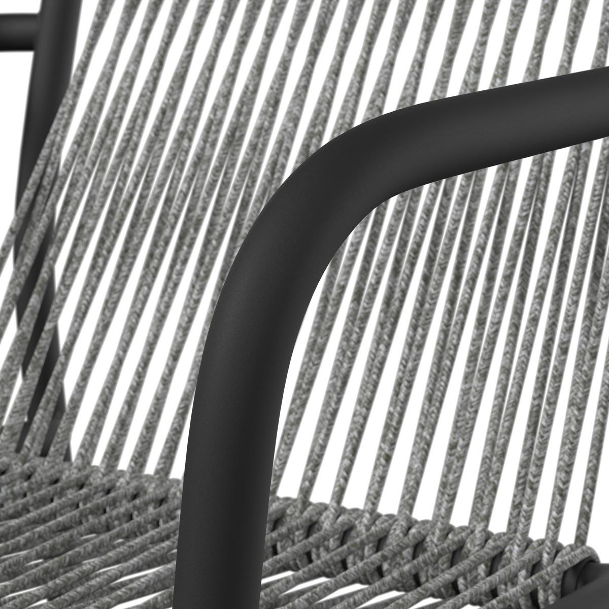SADA ZÁHRADNÝCH KRESIEL NARDO - čierna/svetlosivá, Modern, kov/textil (55/82/58cm) - Bessagi Garden