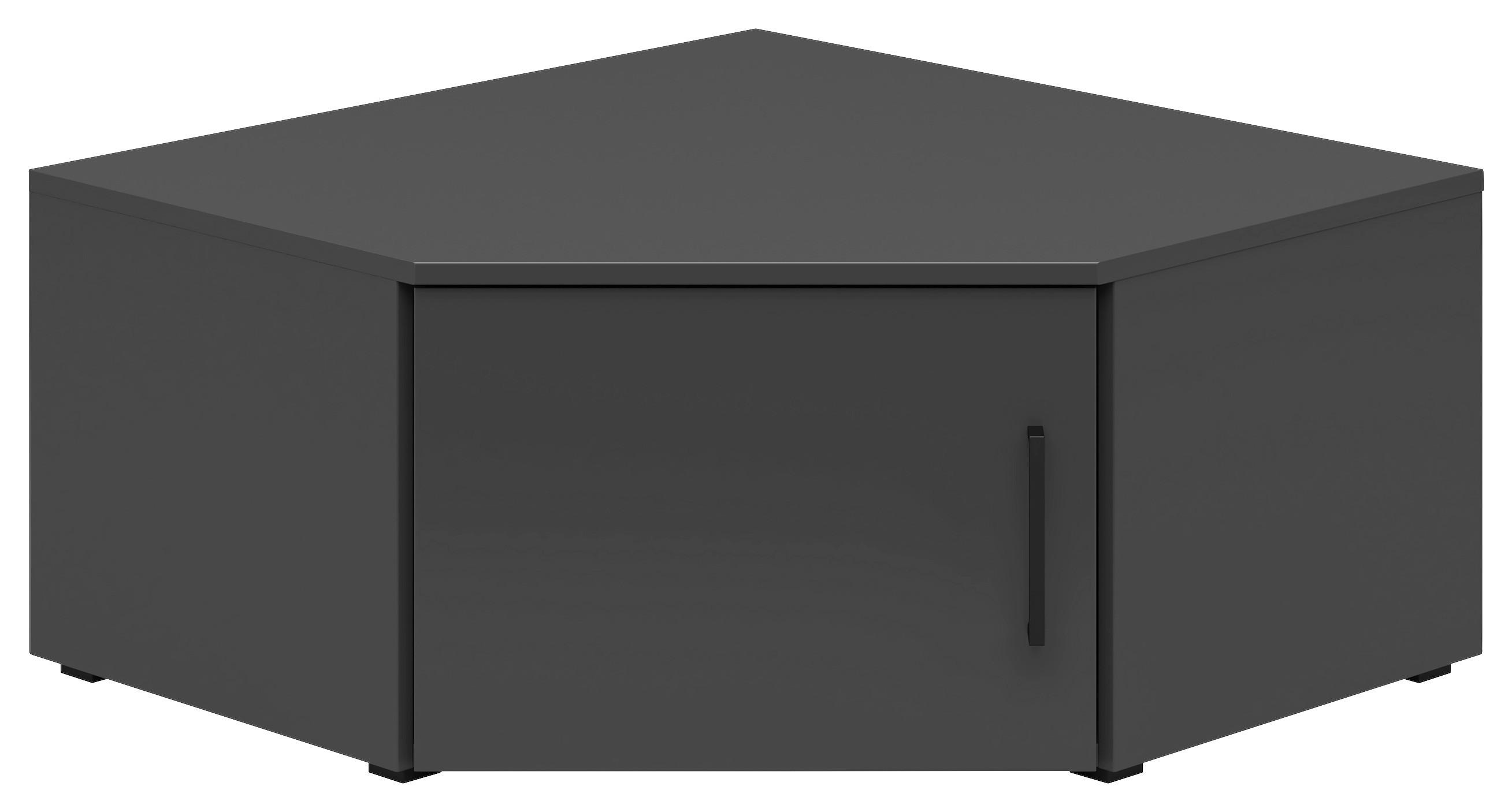 Nadstavec na skriňu CABINET š: 101 cm - čierna/grafitová, Modern, kompozitné drevo/plast (71,5/71,5cm)