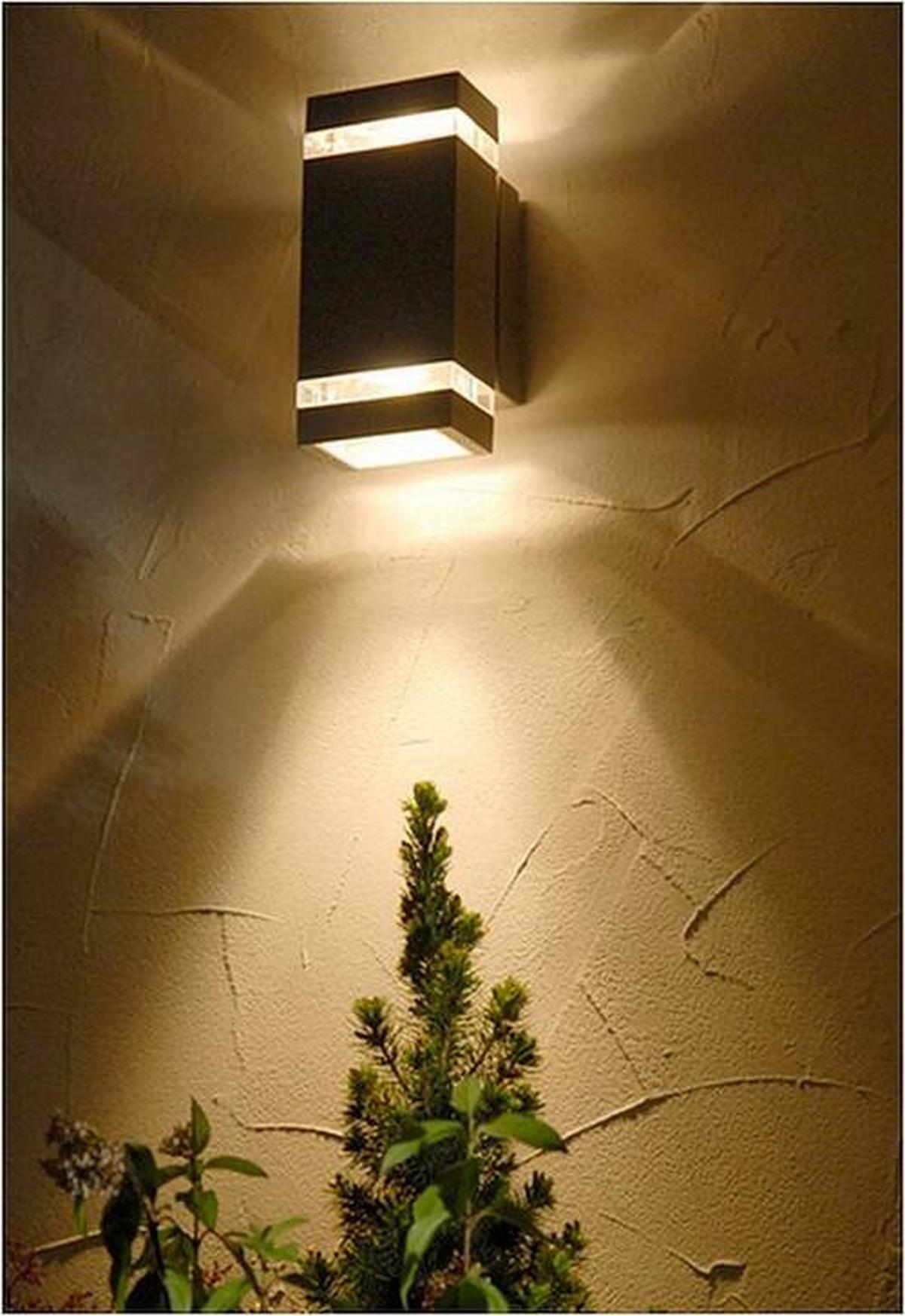 Led Wandleuchte Focus Glas/Aluminium - Klar/Anthrazit, Design, Glas/Metall (23,5cm)