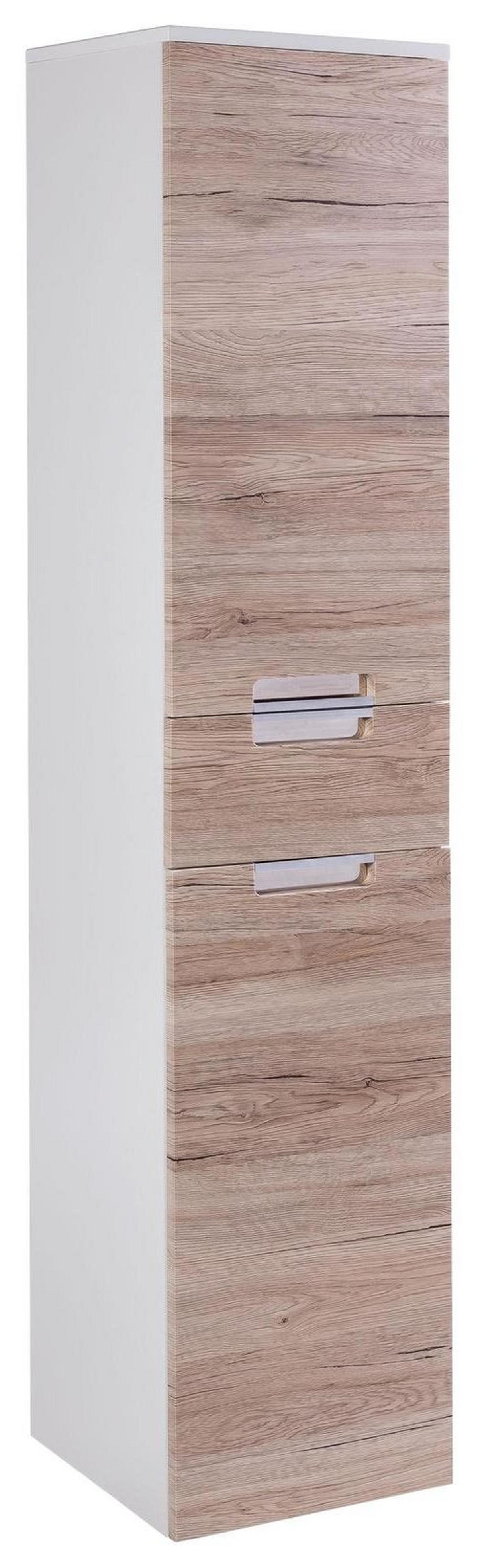 Hochschrank Mit 1 Lade Mars B: 33 cm Eiche Dekor - Eichefarben/Weiß, MODERN, Holzwerkstoff (33,0/159/35cm) - MID.YOU