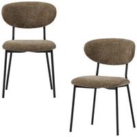 Stuhl-Set Klejd Braun B: 47cm - Schwarz/Braun, MODERN, Textil/Metall (47/79/53cm) - Livetastic