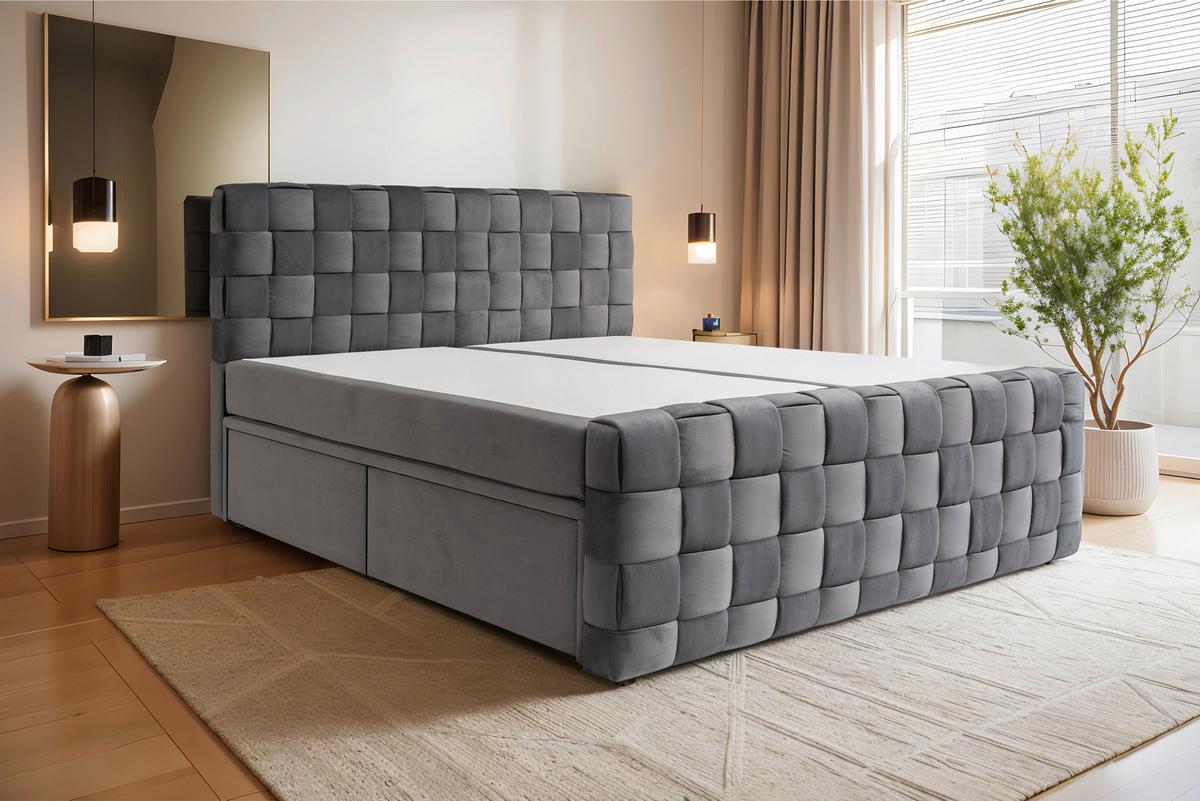Boxbett Zante Graphitfarben Lf: 140x200 cm - Graphitfarben, MODERN, Textil (140/200cm) - Livetastic