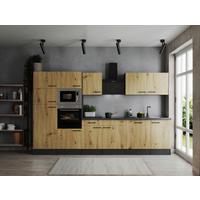 Küchenblock Oliver Artisan Dekor B: 340 cm - Eiche Artisan/Grau, Design, Holzwerkstoff (340cm) - Respekta