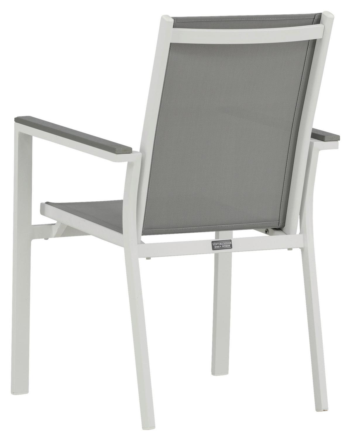 Gartensessel-set 2-tlg. Parma Metall/textil - Weiß/Grau, KONVENTIONELL, Textil/Metall (57/90/60cm) - Gardenson