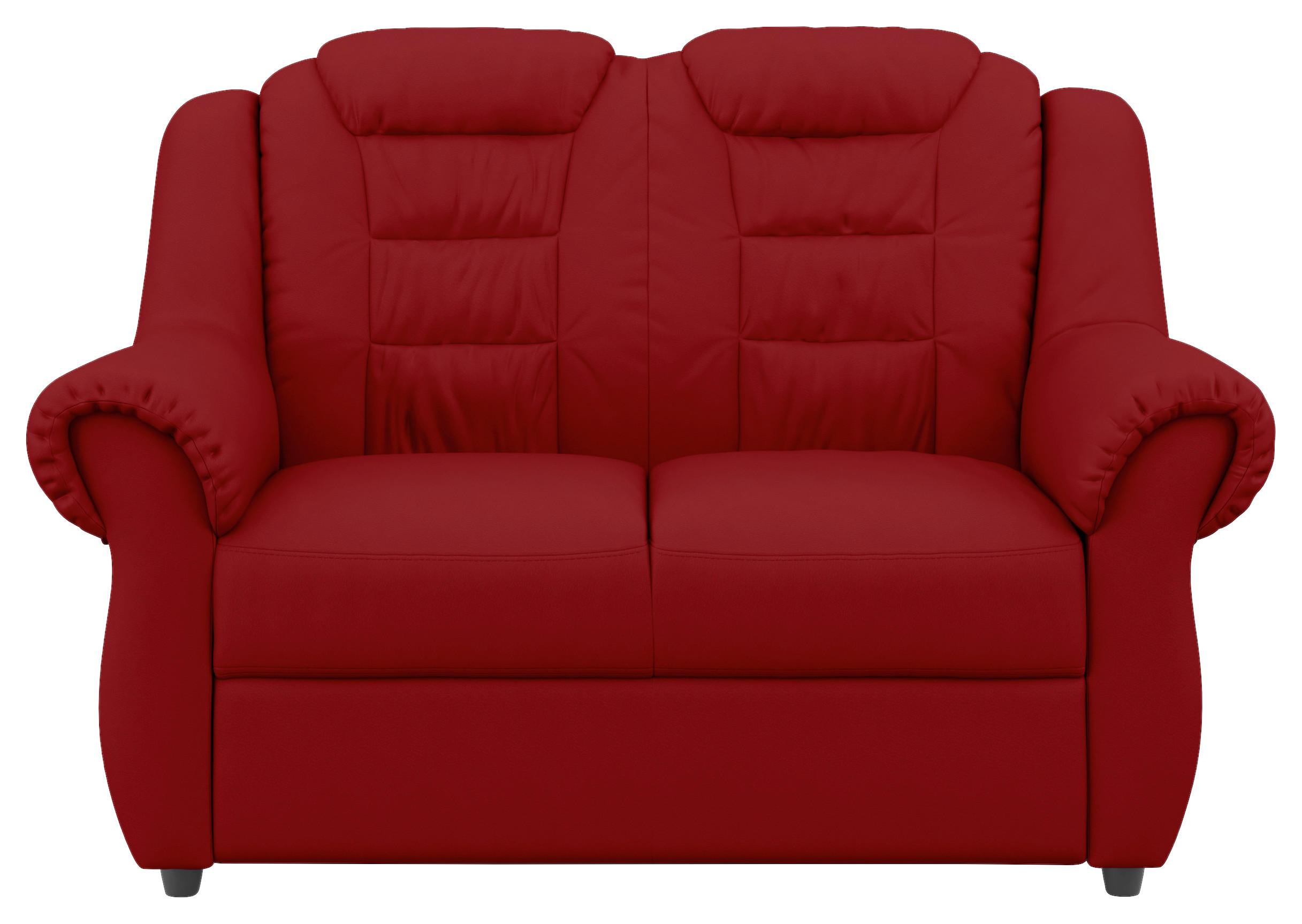 2-Sitzer-Sofa Boston Rot Lederlook - Rot/Schwarz, KONVENTIONELL, Textil (145/102/101cm) - Livetastic