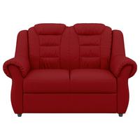 2-Sitzer-Sofa Boston Rot Lederlook - Rot/Schwarz, KONVENTIONELL, Textil (145/102/101cm) - Livetastic