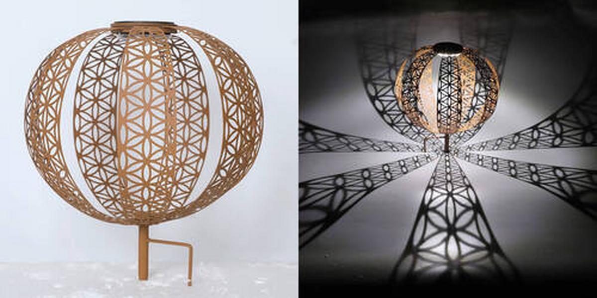 Solarleuchte 33646r - Rostfarben, Design, Metall (30/41cm) - Globo