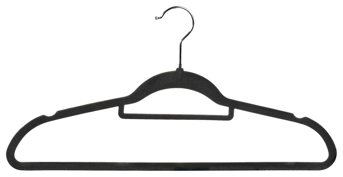 Kleiderbügel Set Anthrazit B: 45,5 cm - Anthrazit, Basics, Kunststoff (45.5/3,6/23cm) - Kesper