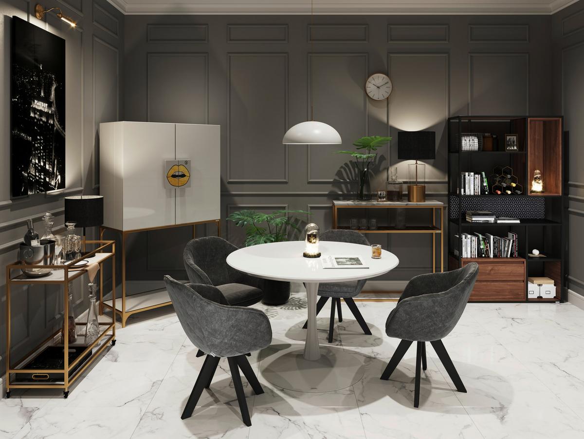 Hängeleuchte Lexie H: 30 cm Runder Schirm - Weiß, Basics, Metall (28/30/28cm) - Playboy