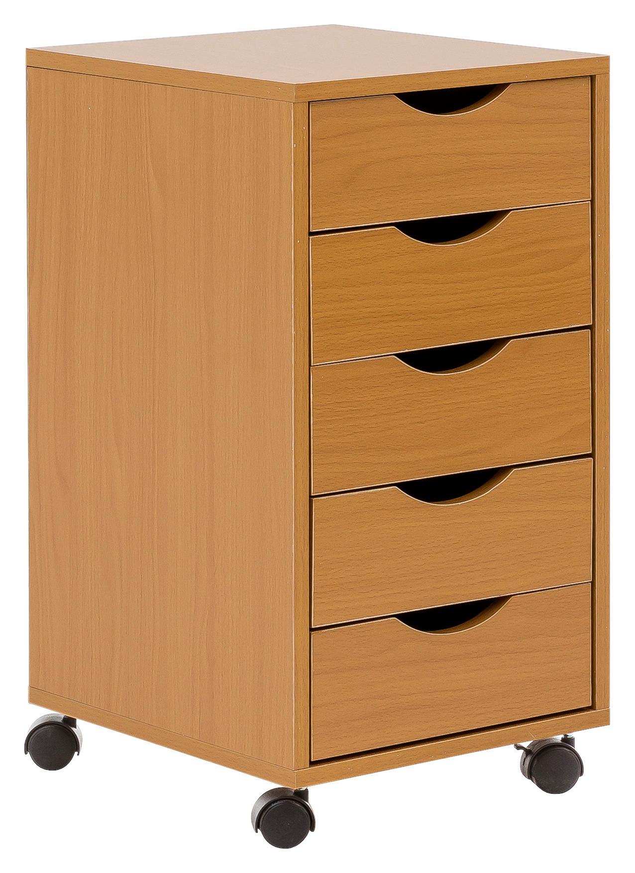 Rollcontainer Buche Dekor 33x68x38 cm