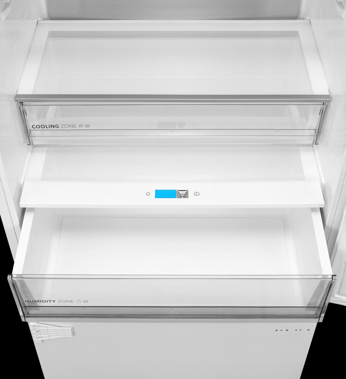 Kühl-Gefrier-Kombination Mdre554fgd01 - Weiß, Basics, Glas/Metall (69/194/55cm) - Midea