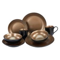 Kombinovaný servis čierna/zlatá - čierna/zlatá, keramika (29,5/29,5/28cm) - Creatable