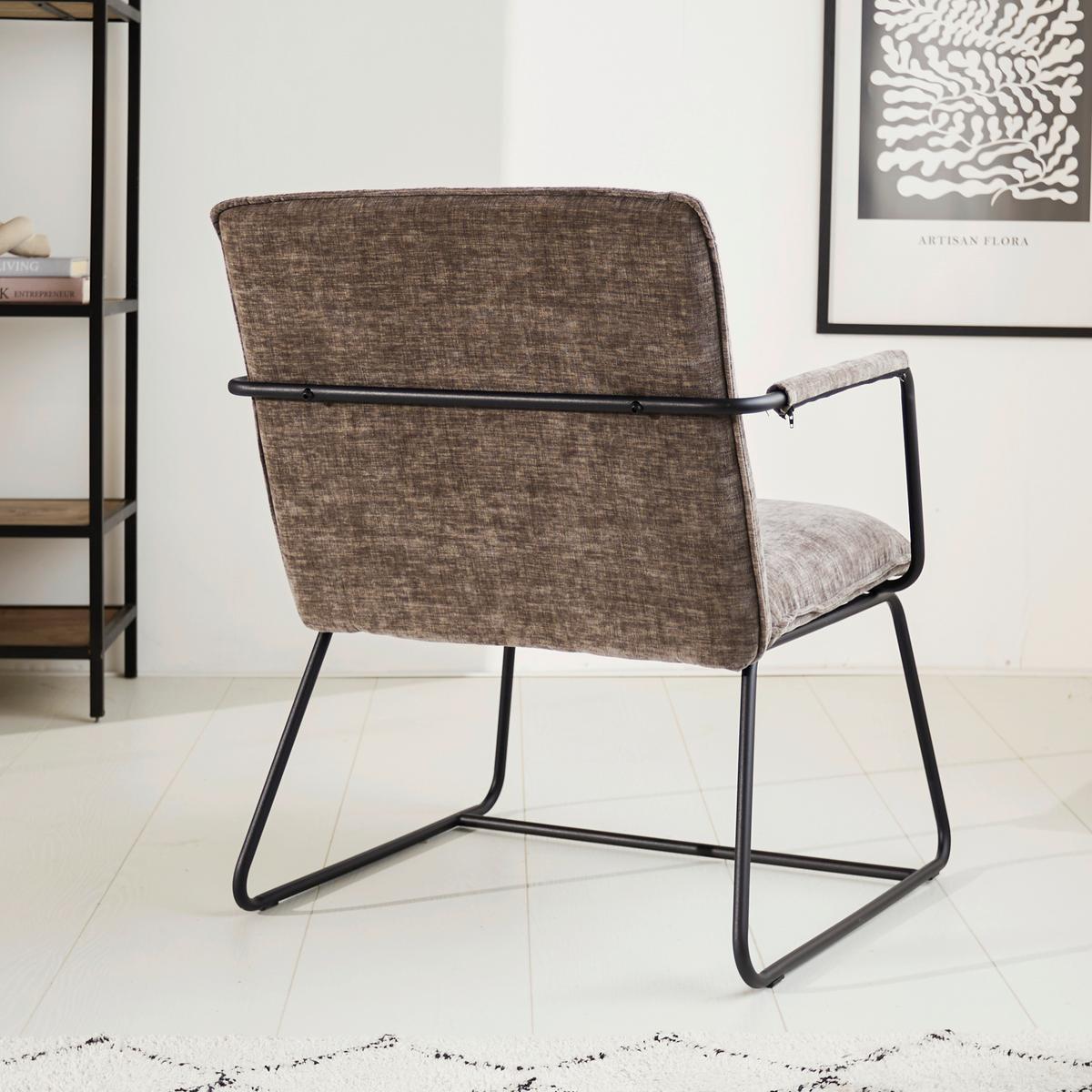Sessel Bilbao Grau B: 65 cm - Schwarz/Grau, MODERN, Textil (65/80/68cm) - MID.YOU