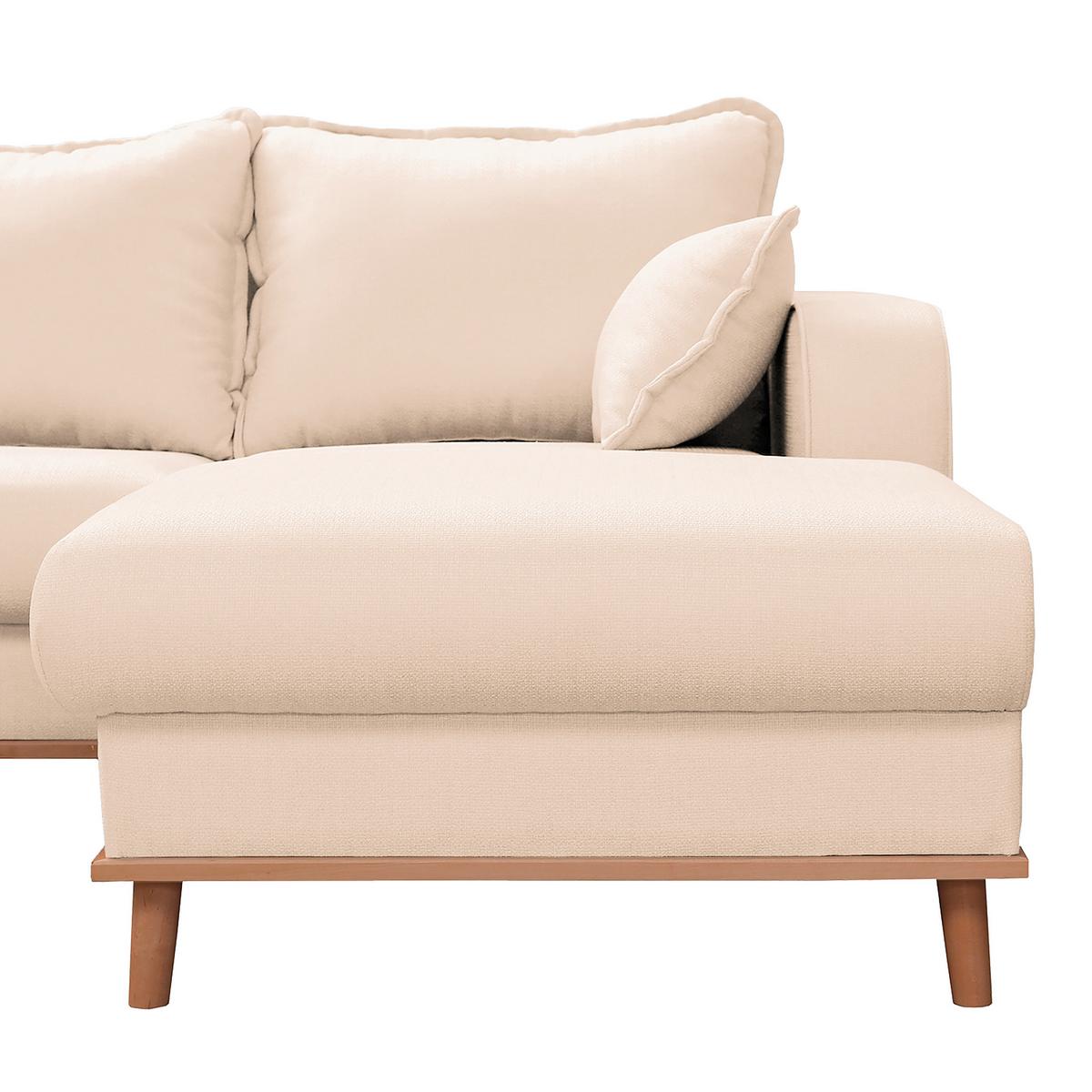 Wohnlandschaft Beata Ecru U: 167x296x170 cm - Wengefarben/Ecru, Design, Textil (167/296/170cm) - Livetastic