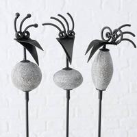 Gartenstecker Vogel L: 7,5 Cm Metall - Schwarz/Grau, Basics, Metall (7,5/4/100cm)